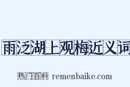 雨泛湖上观梅近义词是什么意思的图片